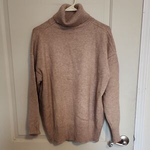 Women's Tan Turtleneck Sweater